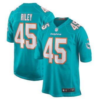 mens nike duke riley aqua miami dolphins game jersey